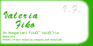 valeria fiko business card